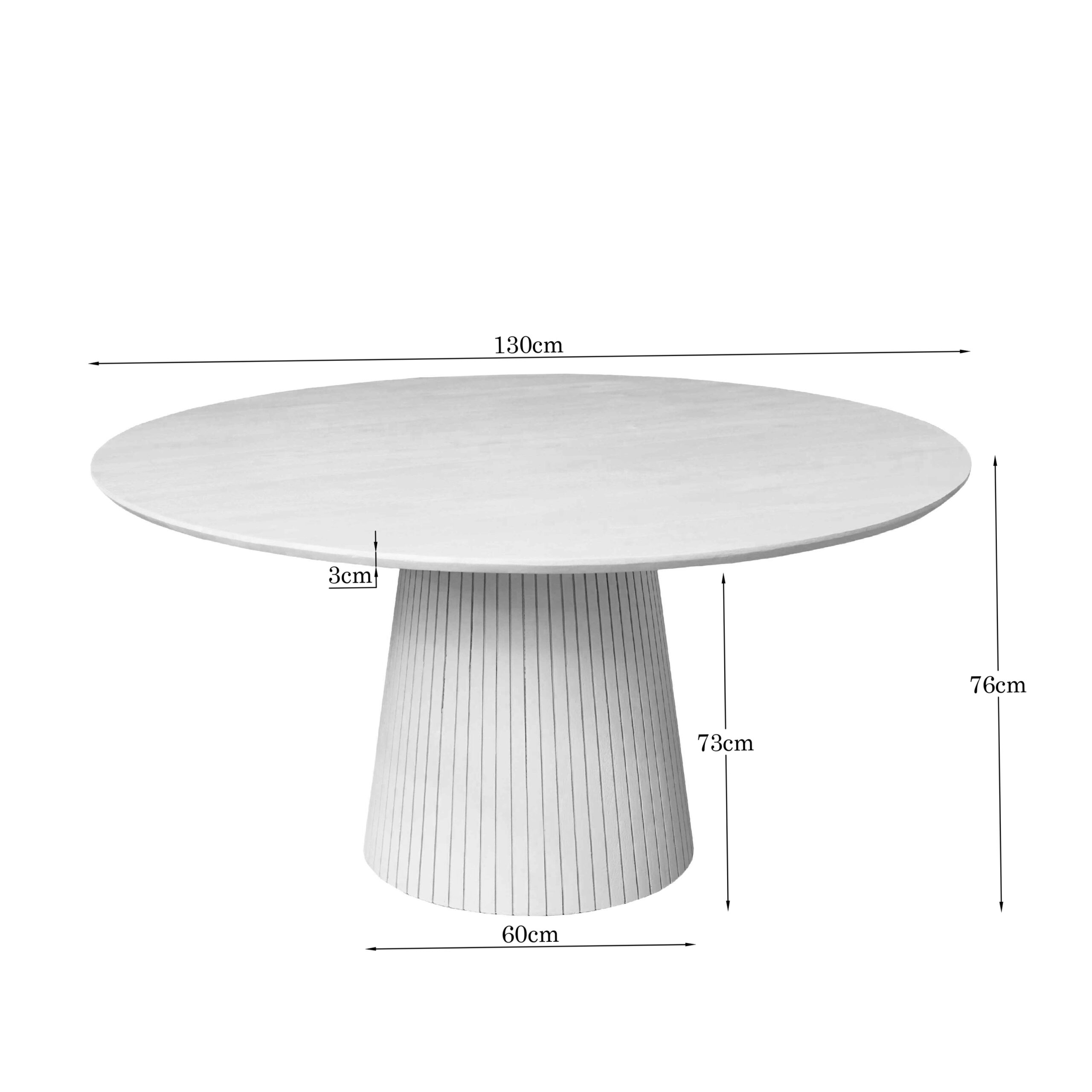 Ronde eettafel Solana Bruin Mangohout 130 cm - Image 4