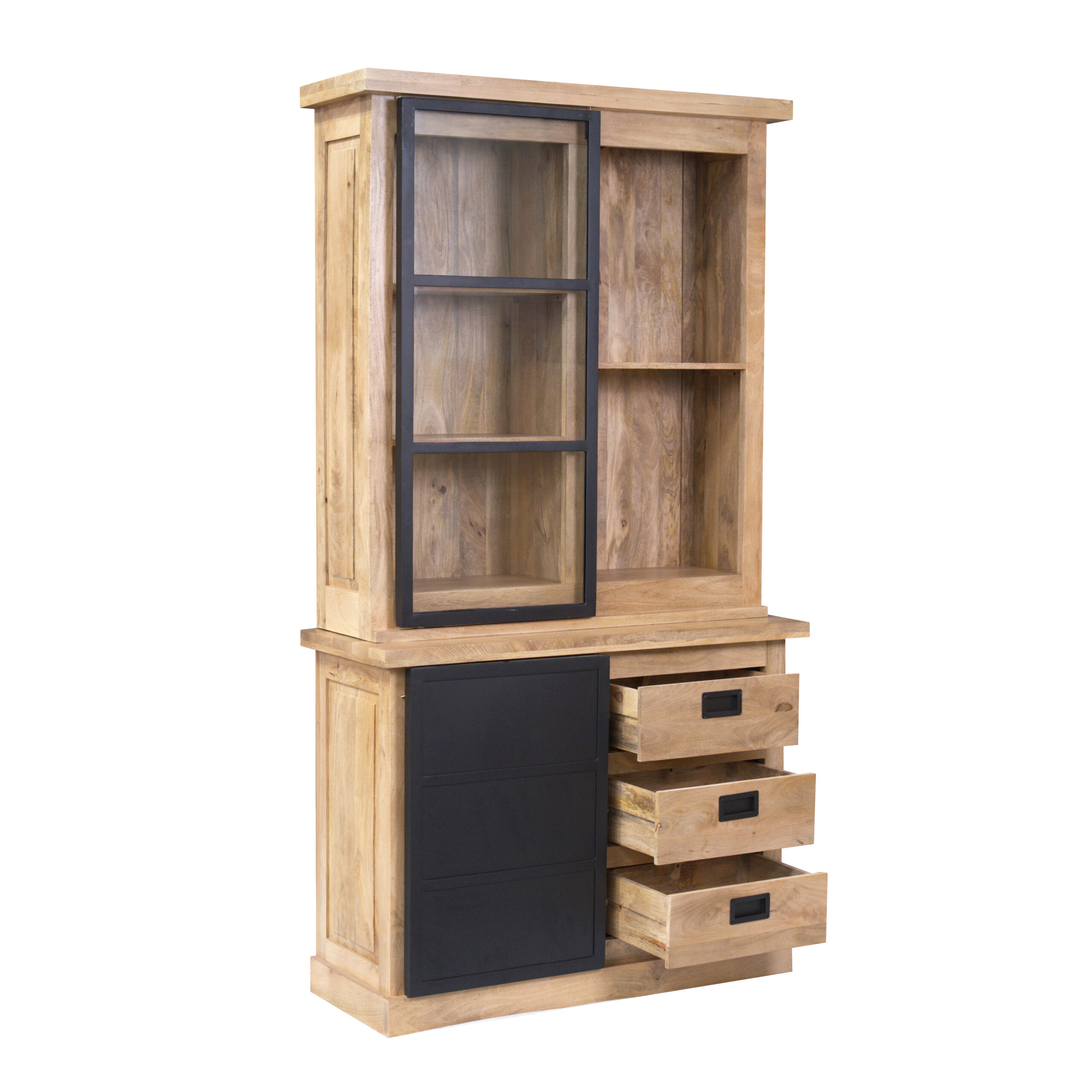 Vitrinekast Noa Naturel Mangohout 120 cm - Image 5
