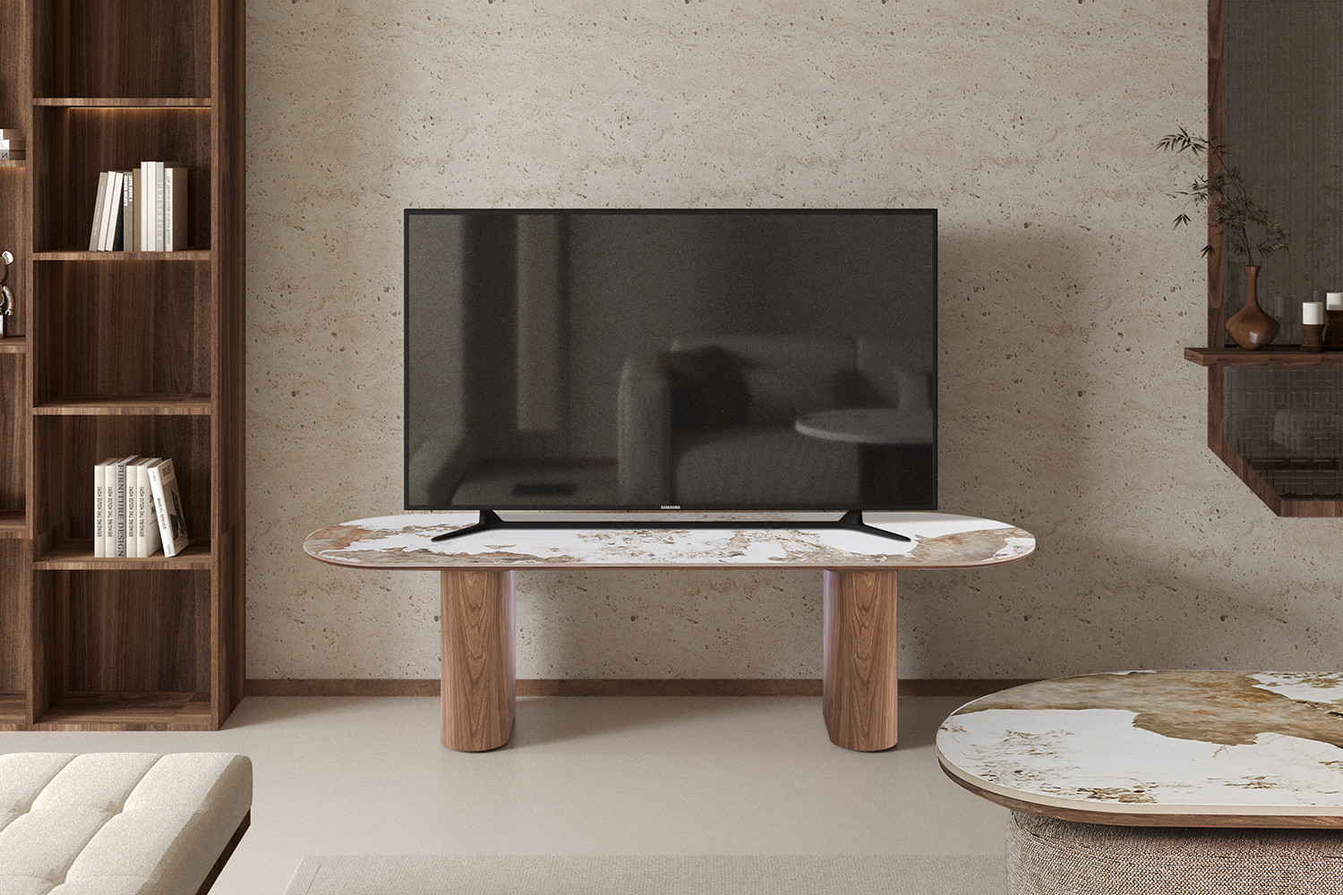 Image 1 for NEW - TV Meubel Evora Glanzend Steen Pandora