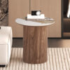Image 1 for NEW - Bijzettafel Evora 45 cm Rond Glanzend Steen Pandora
