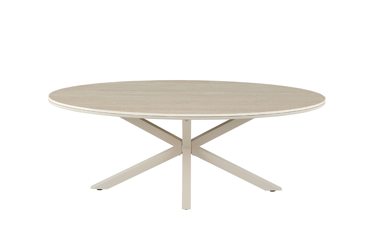 Image 3 for NEW - Salontafel Noa 130x70cm Deens Ovaal Baroque Beige - Grijs voet