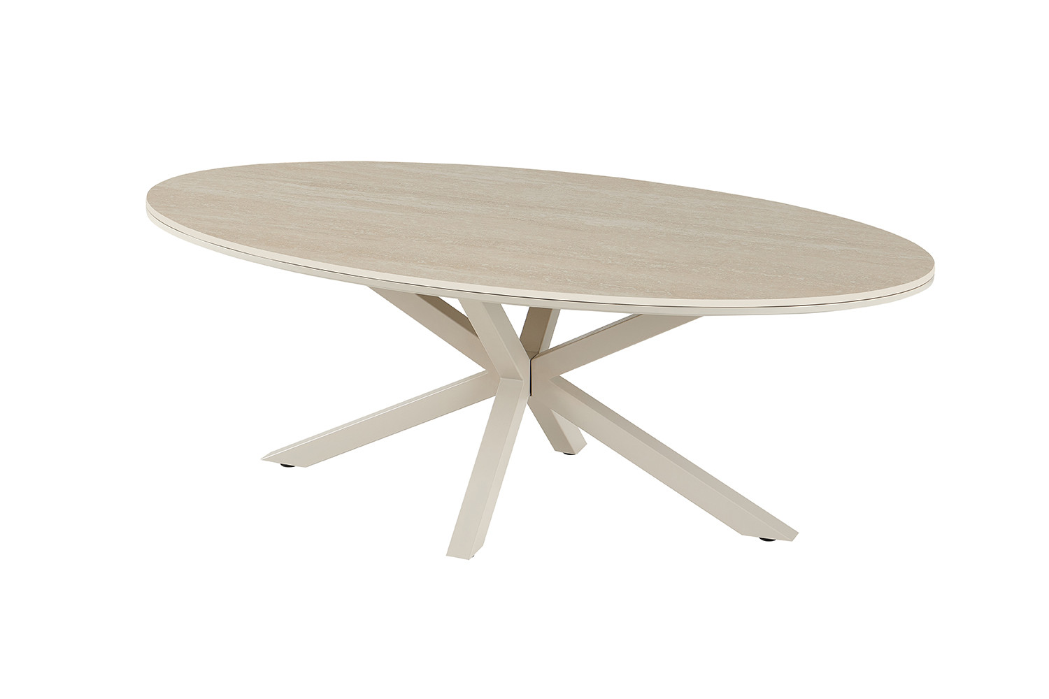 Image 4 for NEW - Salontafel Noa 130x70cm Deens Ovaal Baroque Beige - Grijs voet