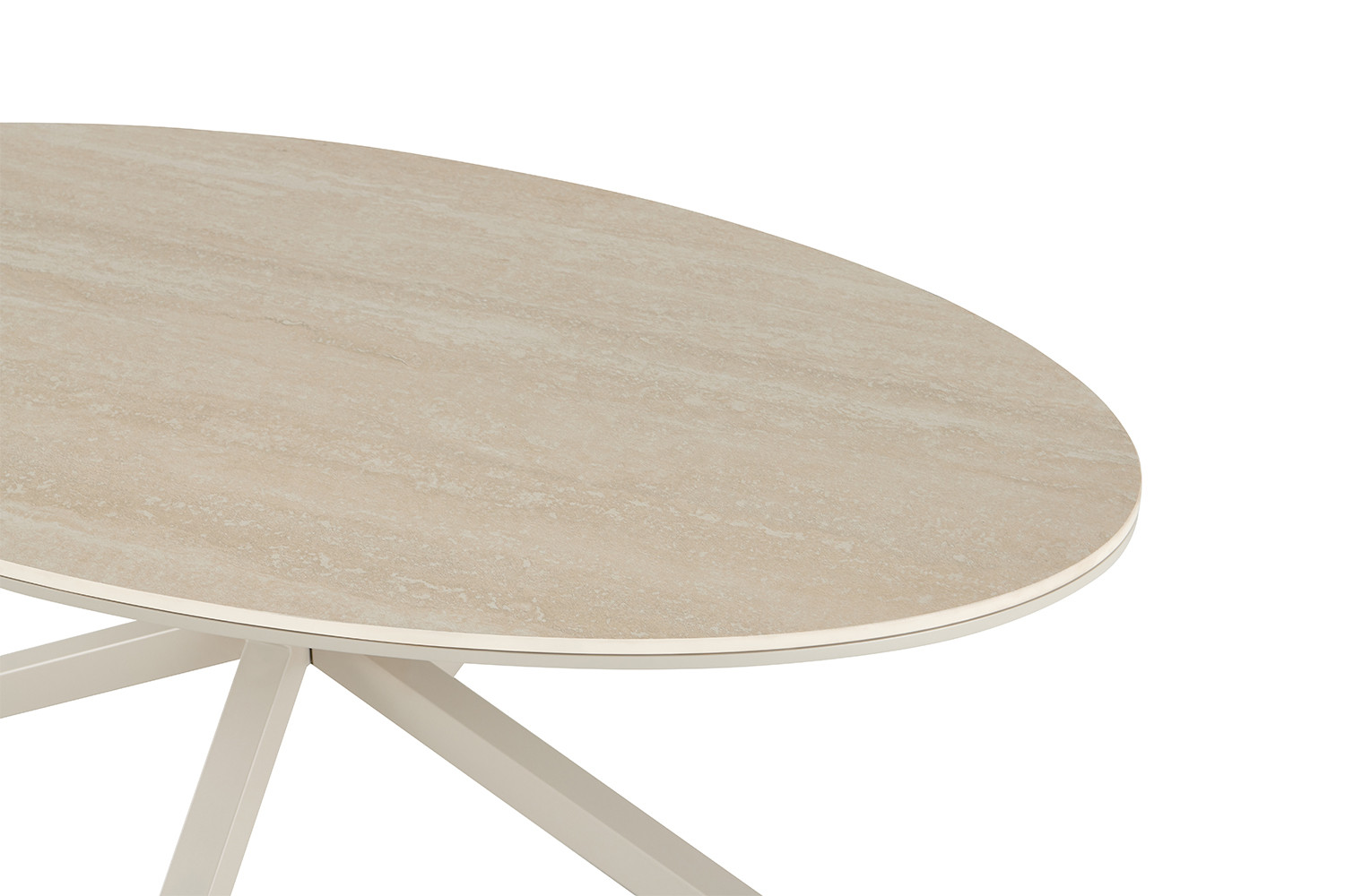 Image 5 for NEW - Salontafel Noa 130x70cm Deens Ovaal Baroque Beige - Grijs voet