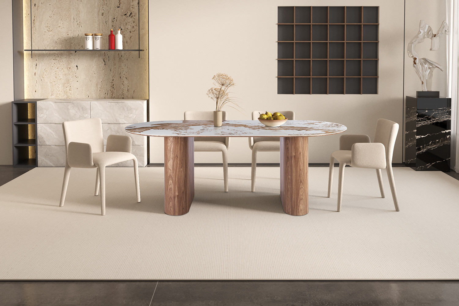 Image 2 for NEW - Tafel Evora 210 cm Glanzend Steen Pandora