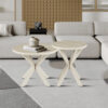 Image 3 for NEW - Salontafel Noa 60cm Rond Baroque Beige - Grijs Voet
