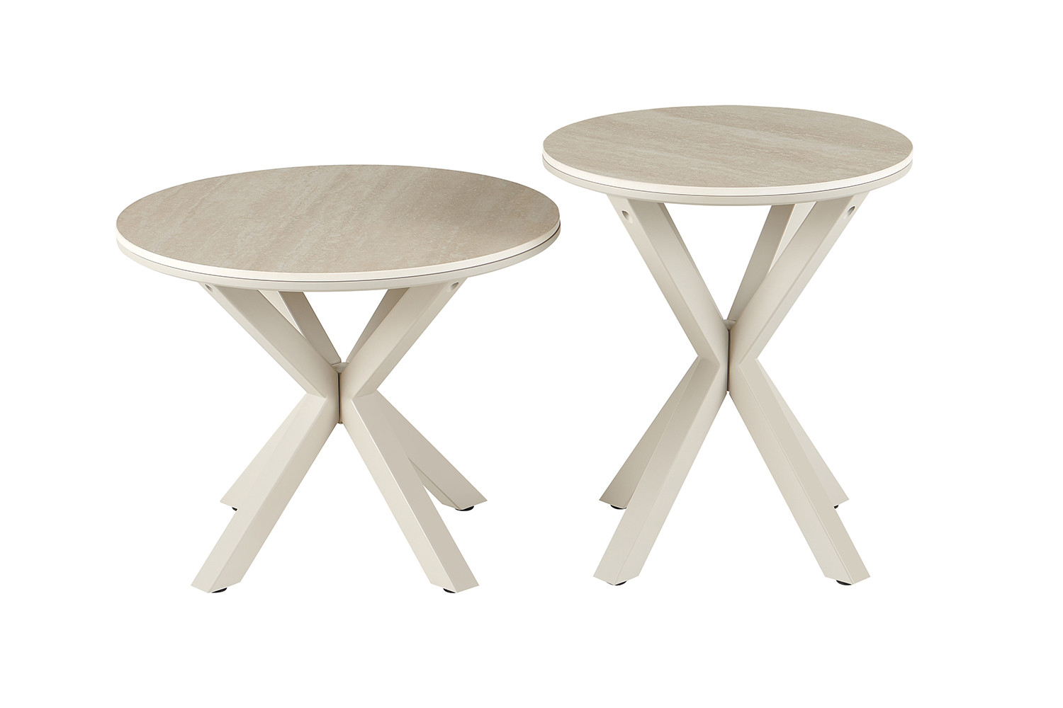 Image 9 for NEW - Salontafel Noa 60cm Rond Baroque Beige - Grijs Voet