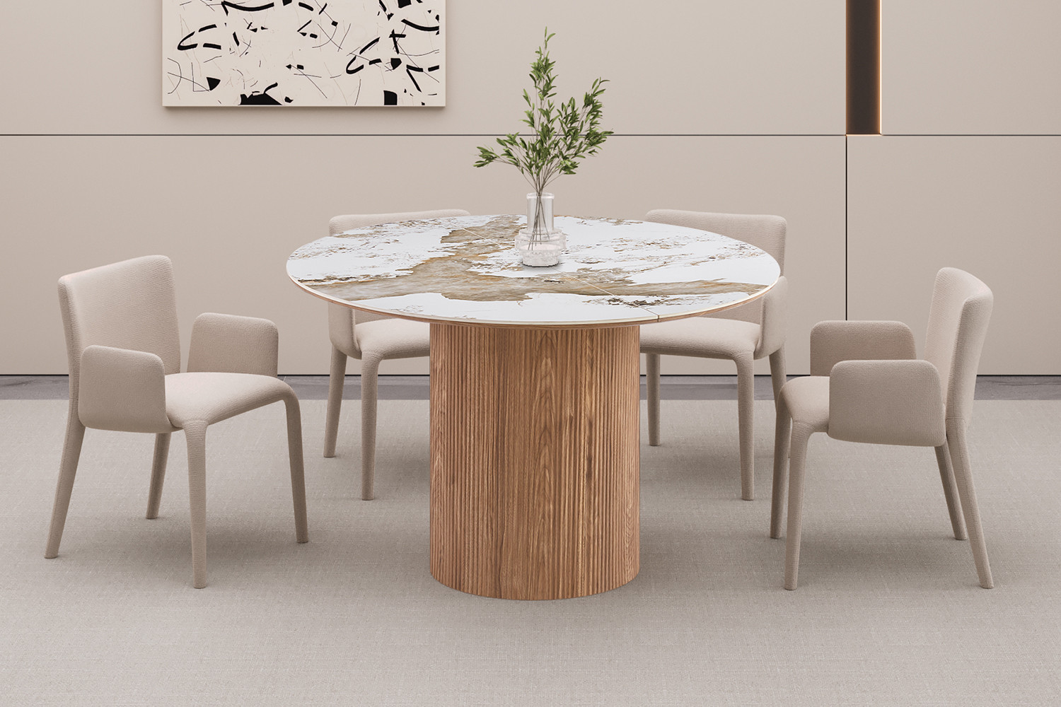 Image 1 for NEW - Uitschuifb. Tafel Evora 120-160-200 cm Glanzend Steen Pandora