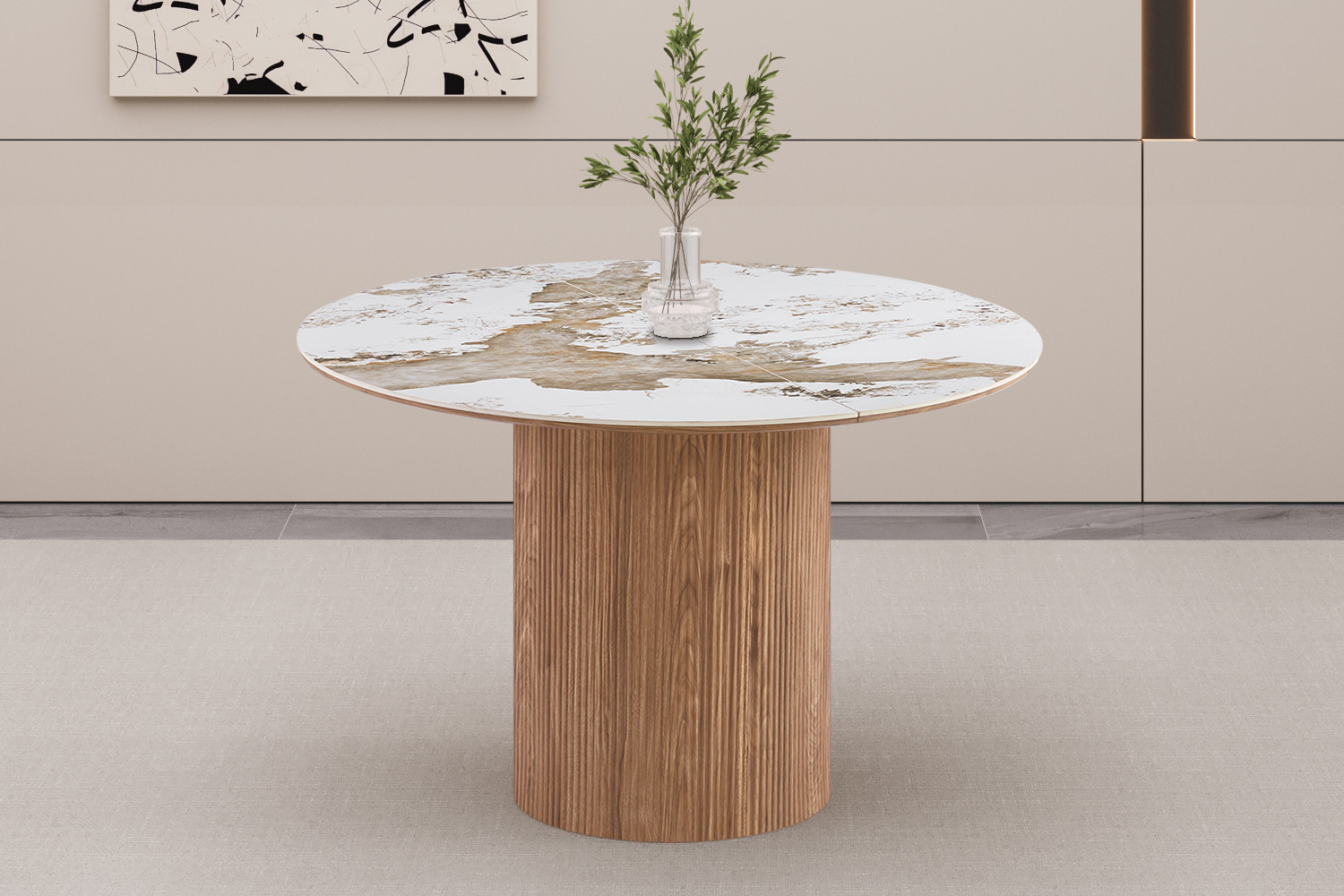 Image 3 for NEW - Uitschuifb. Tafel Evora 120-160-200 cm Glanzend Steen Pandora
