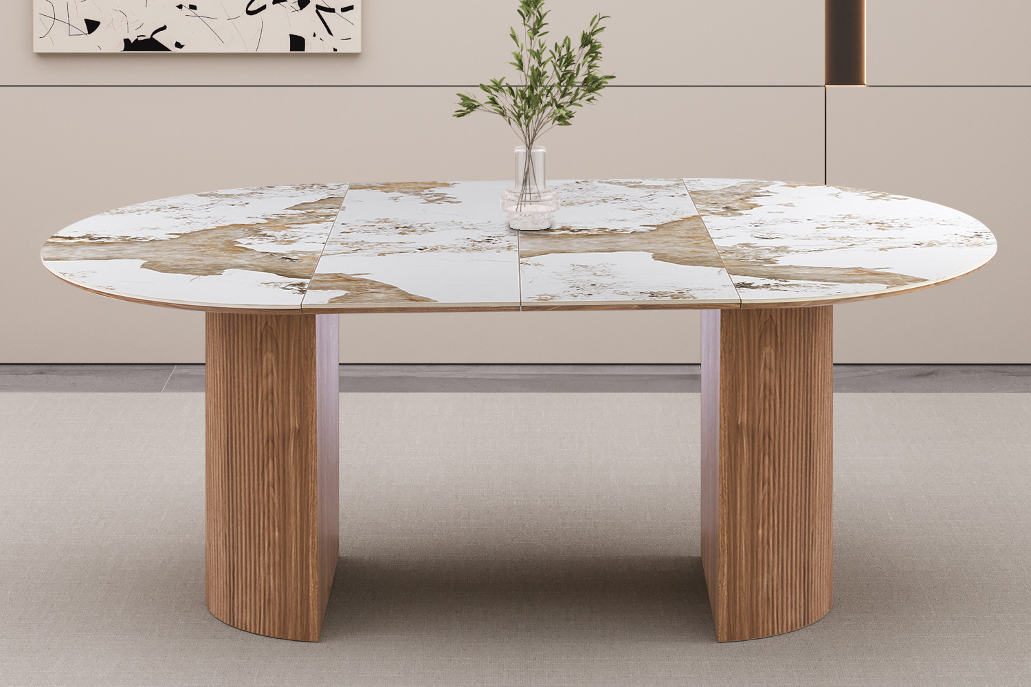 Image 4 for NEW - Uitschuifb. Tafel Evora 120-160-200 cm Glanzend Steen Pandora