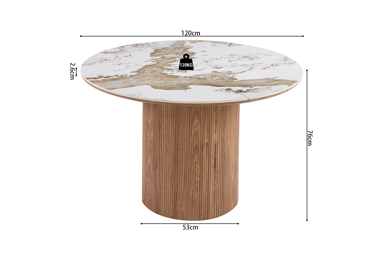 Image 11 for NEW - Uitschuifb. Tafel Evora 120-160-200 cm Glanzend Steen Pandora