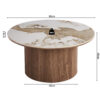 Image 7 for NEW - Salontafel Evora 80 cm Rond Glanzend Steen Pandora