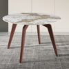 Image 3 for NEW - Tafel Alma 120 cm Rond Glanzend Steen Pandora - Voet walnoot