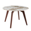 Image 4 for NEW - Tafel Alma 120 cm Rond Glanzend Steen Pandora - Voet walnoot