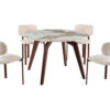 Image 5 for NEW - Tafel Alma 120 cm Rond Glanzend Steen Pandora - Voet walnoot