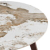 Image 6 for NEW - Tafel Alma 120 cm Rond Glanzend Steen Pandora - Voet walnoot