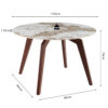 Image 7 for NEW - Tafel Alma 120 cm Rond Glanzend Steen Pandora - Voet walnoot