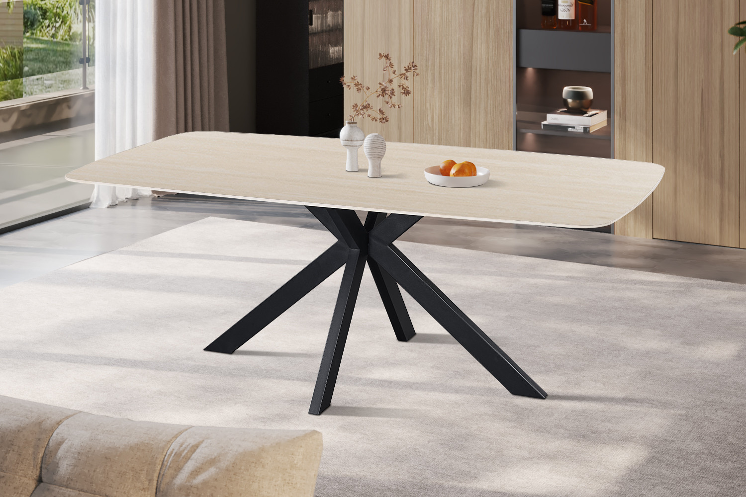 Image 3 for NEW - Tafel Apollo 200 cm Deens Ovaal Steen Baroque Beige