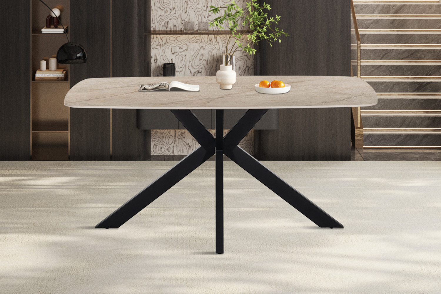 Image 3 for NEW - Tafel Apollo 160 cm Deens Ovaal Glanzend steen Shakespear Beige
