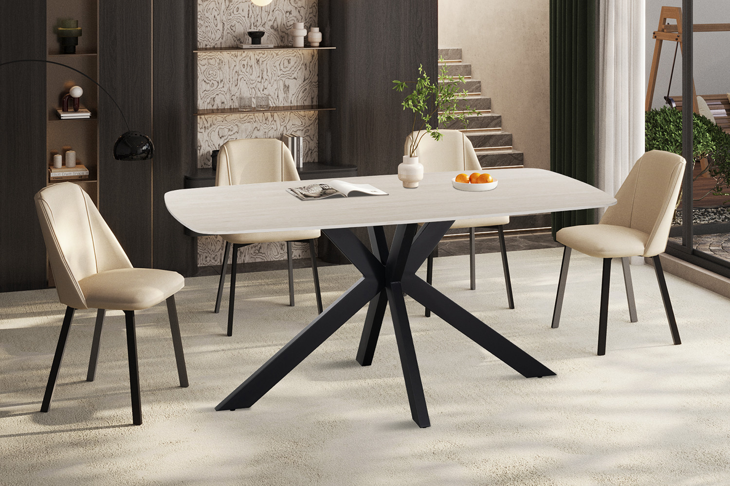 Image 1 for NEW - Tafel Apollo 160 cm Deens Ovaal steen Baroque Grijs