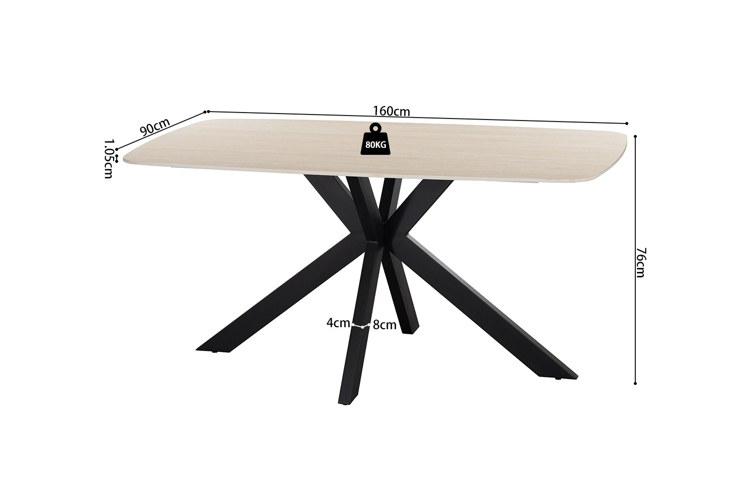 Image 7 for NEW - Tafel Apollo 160 cm Deens Ovaal steen Baroque beige
