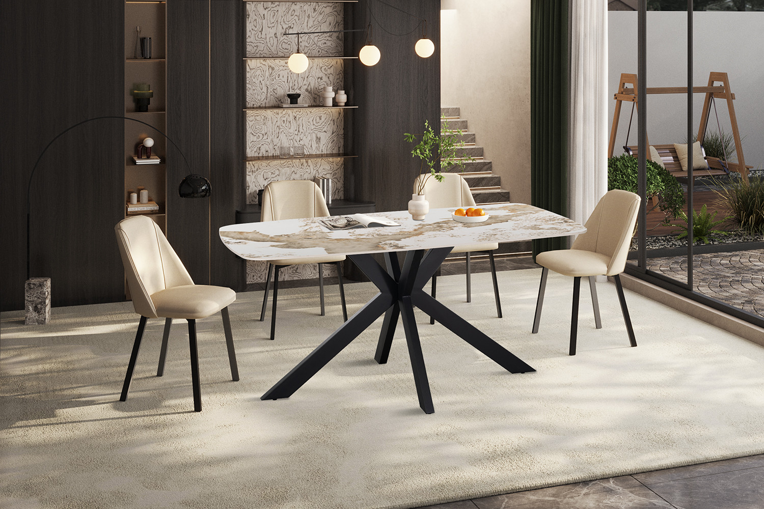 Image 2 for NEW - Tafel Apollo 160 cm Deens Ovaal Glanzend steen Pandora