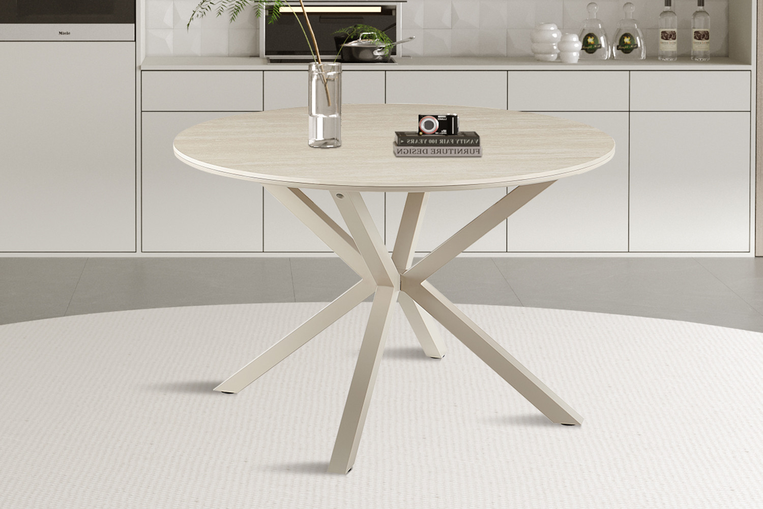 Image 3 for NEW - Tafel Noa 120 cm Rond Baroque Beige - Grijs Voet