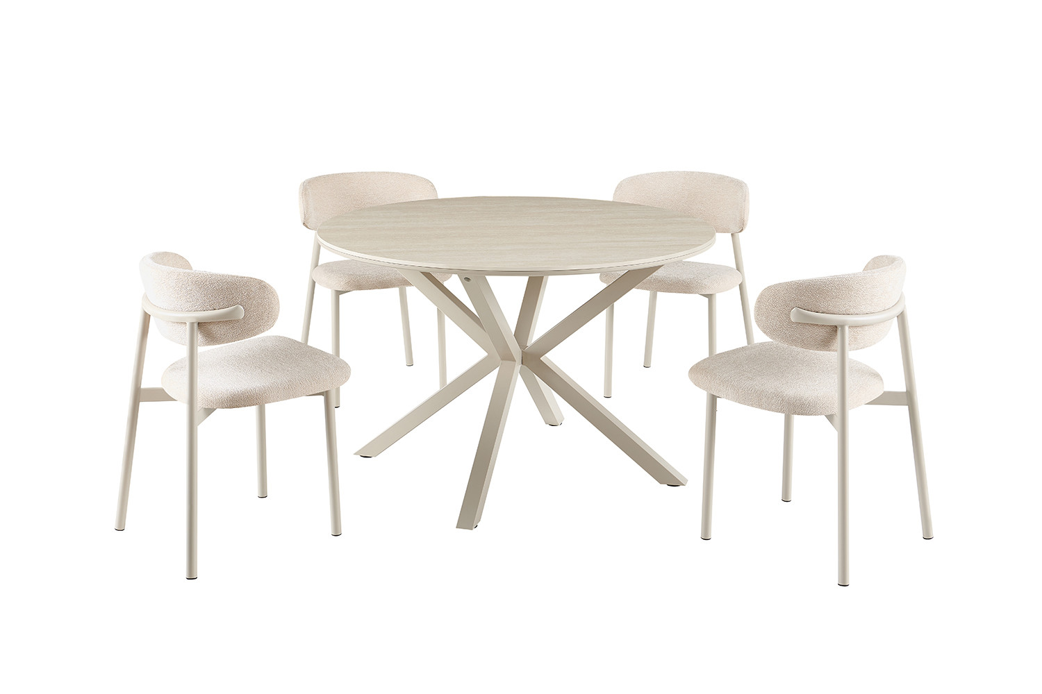 Image 7 for NEW - Tafel Noa 120 cm Rond Baroque Beige - Grijs Voet