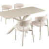 Image 8 for NEW - Tafel Noa 180x90 cm Deens Ovaal Baroque Beige - Grijs Voet