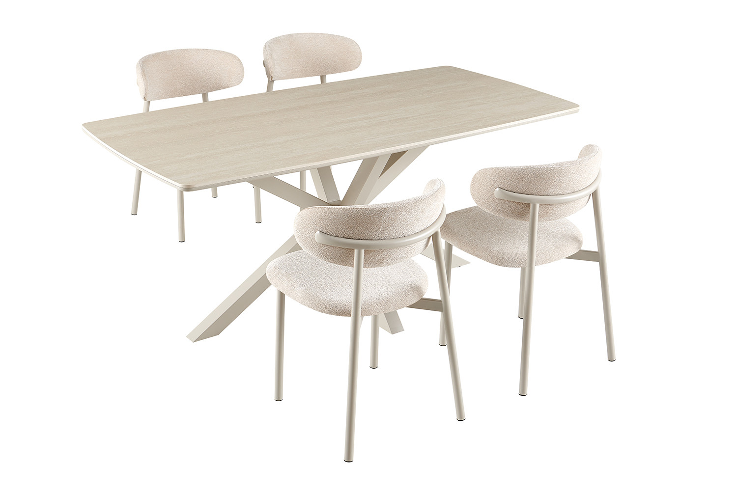 Image 8 for NEW - Tafel Noa 180x90 cm Deens Ovaal Baroque Beige - Grijs Voet