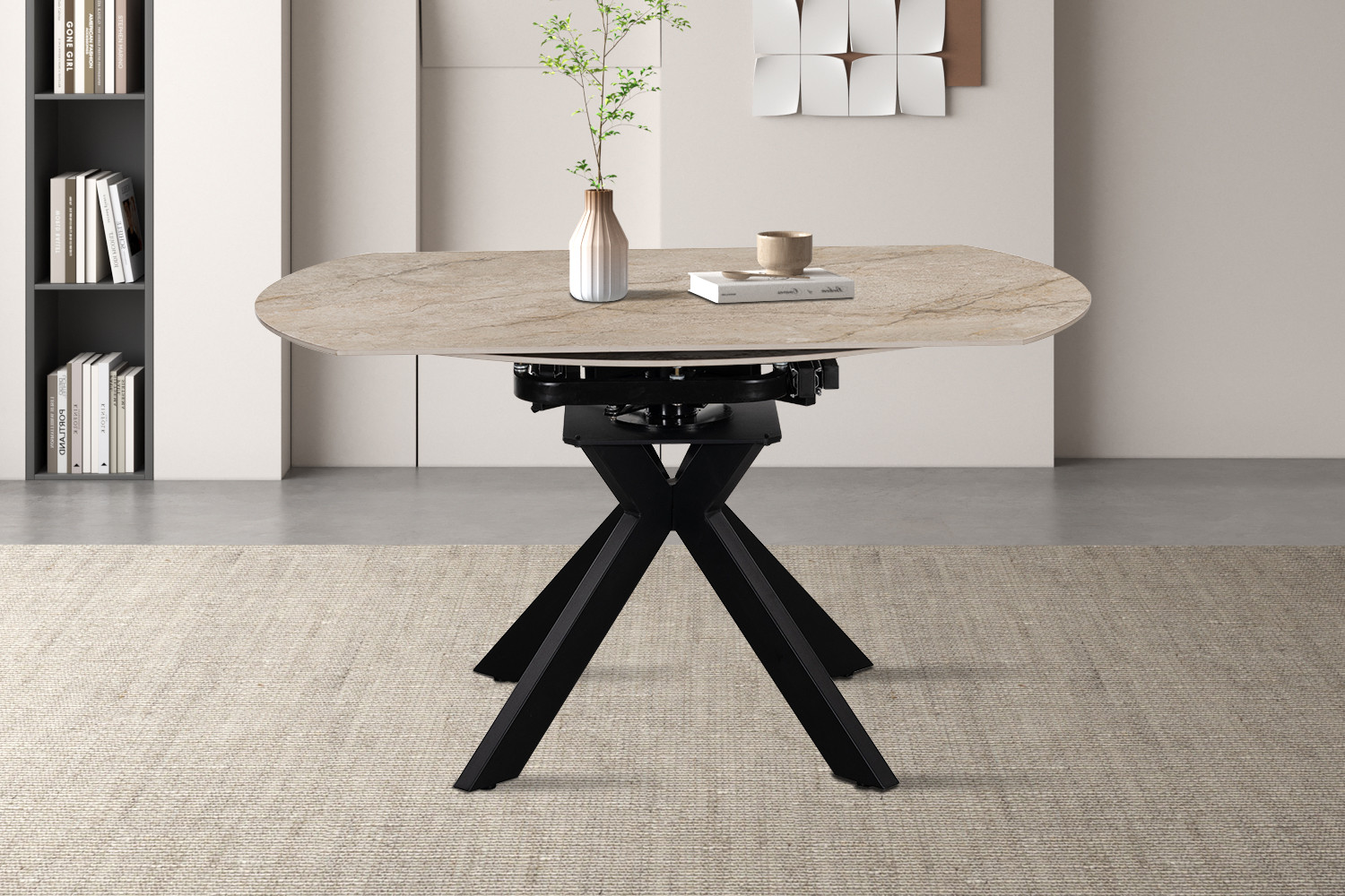 Image 3 for NEW - Uitschuifbare tafel Athéna Rond 140-140x90 cm steen Shakspear Beige