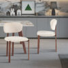 Image 3 for NEW - Stoel Jade Walnoot - Stof Fabb Raven 24 Beige