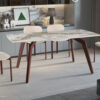 Image 1 for NEW - Tafel Alma 180x90 cm Glanzend Steen Pandora - Voet walnoot