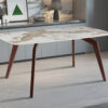 Image 3 for NEW - Tafel Alma 180x90 cm Glanzend Steen Pandora - Voet walnoot