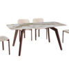 Image 4 for NEW - Tafel Alma 180x90 cm Glanzend Steen Pandora - Voet walnoot