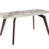 Image 6 for NEW - Tafel Alma 180x90 cm Glanzend Steen Pandora - Voet walnoot