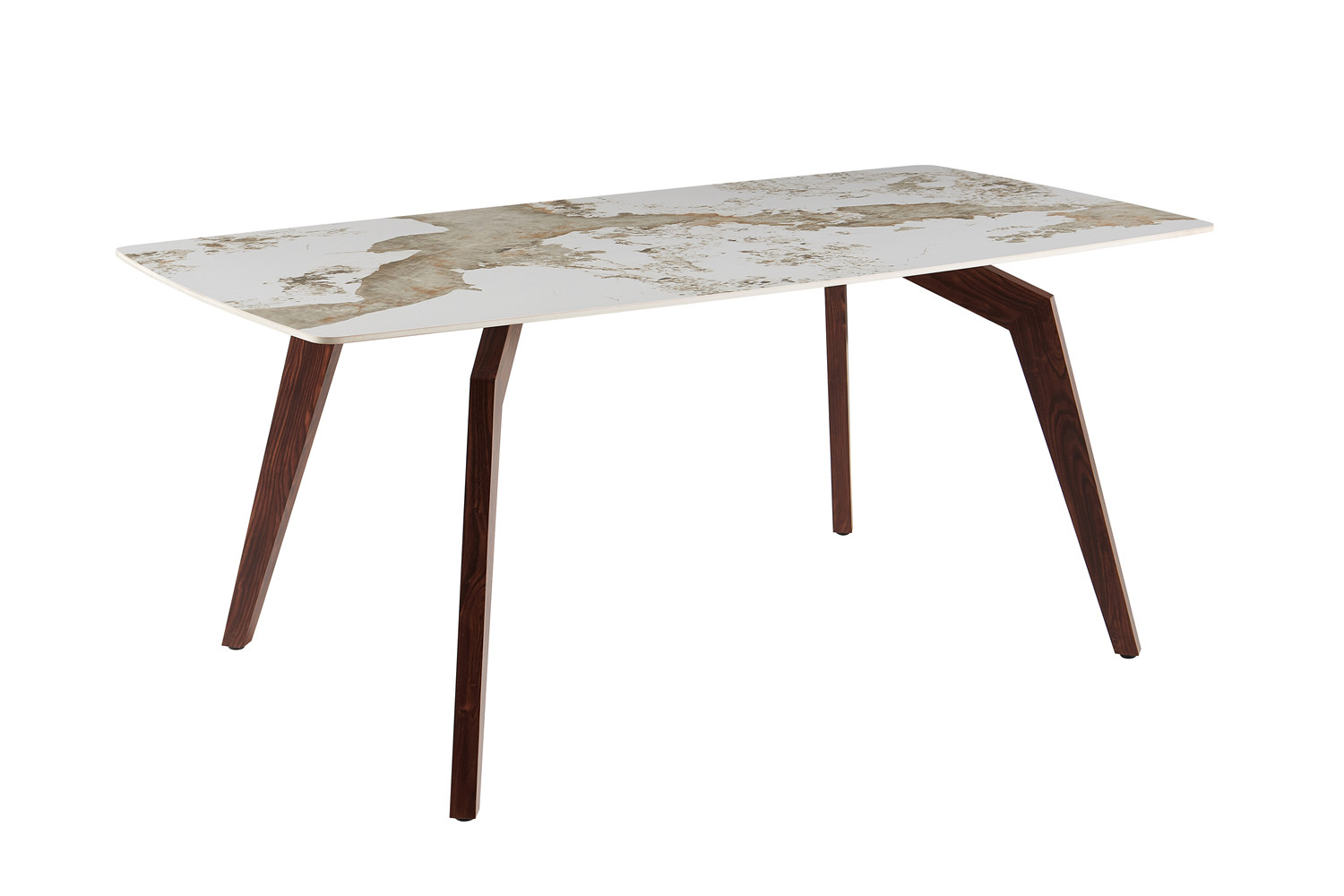 Image 6 for NEW - Tafel Alma 180x90 cm Glanzend Steen Pandora - Voet walnoot