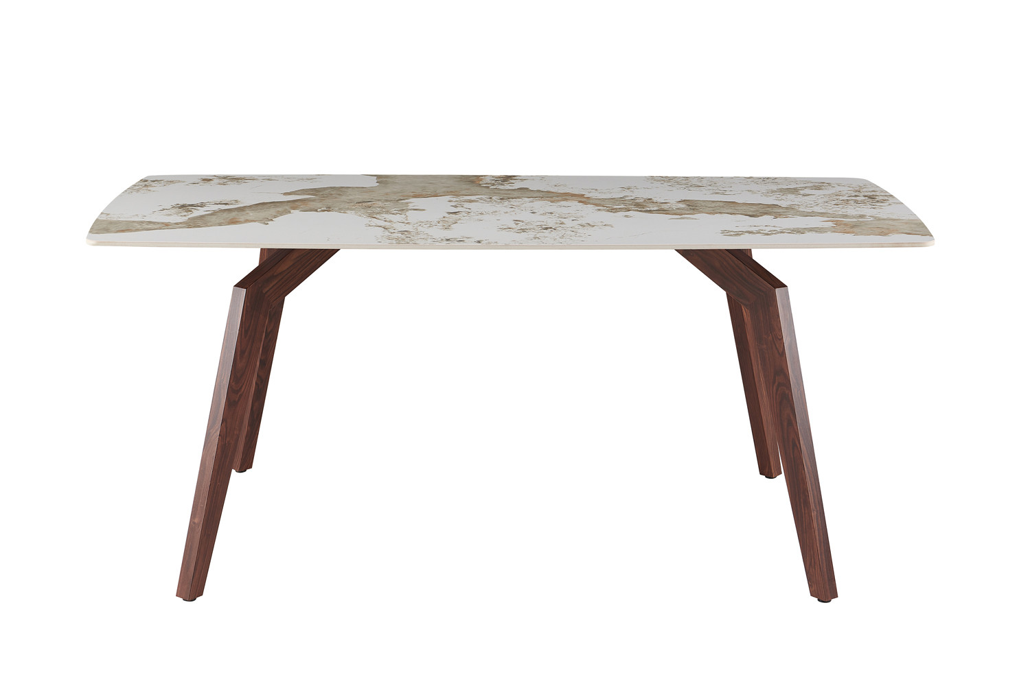 Image 7 for NEW - Tafel Alma 180x90 cm Glanzend Steen Pandora - Voet walnoot