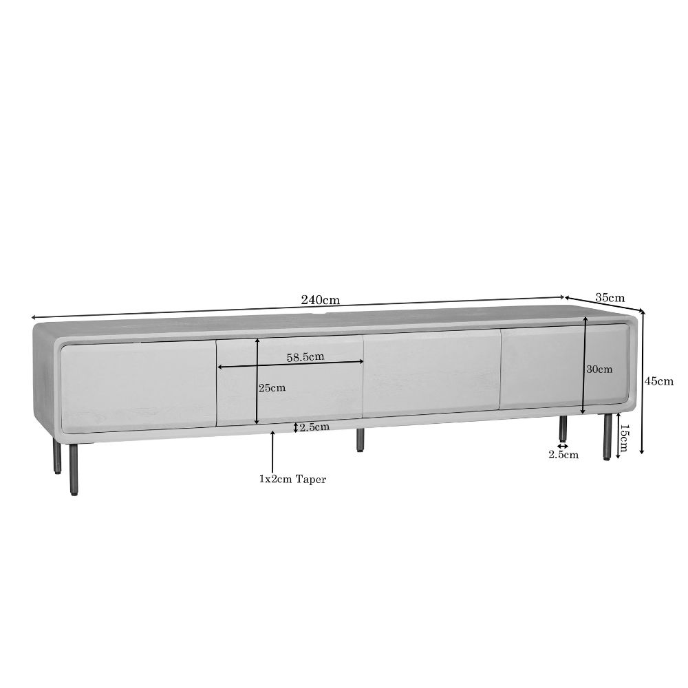 Zwevend tv meubel Allure Zand Mangohout 240 cm - Image 5