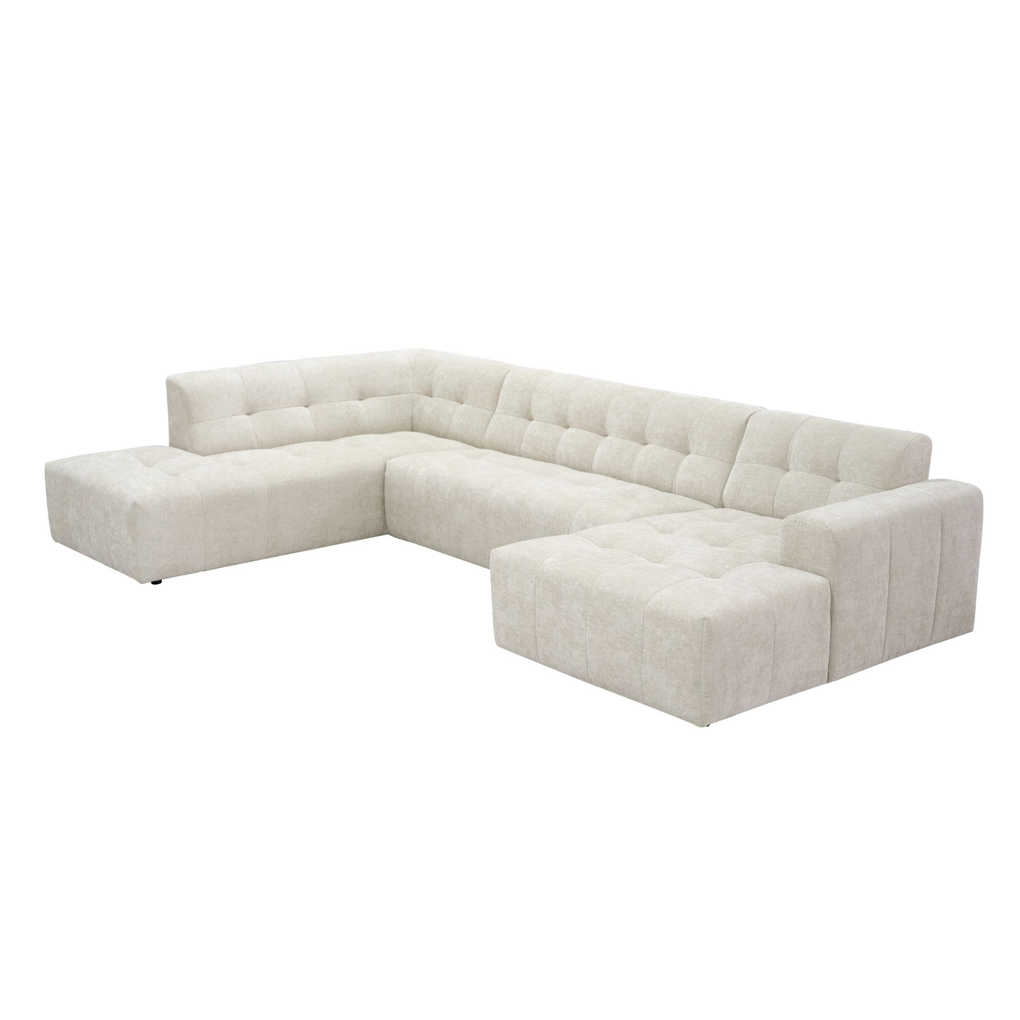 MySofa Ruby U-bank Beige Ottomane L + 2,5 + Lounge R - Image 3