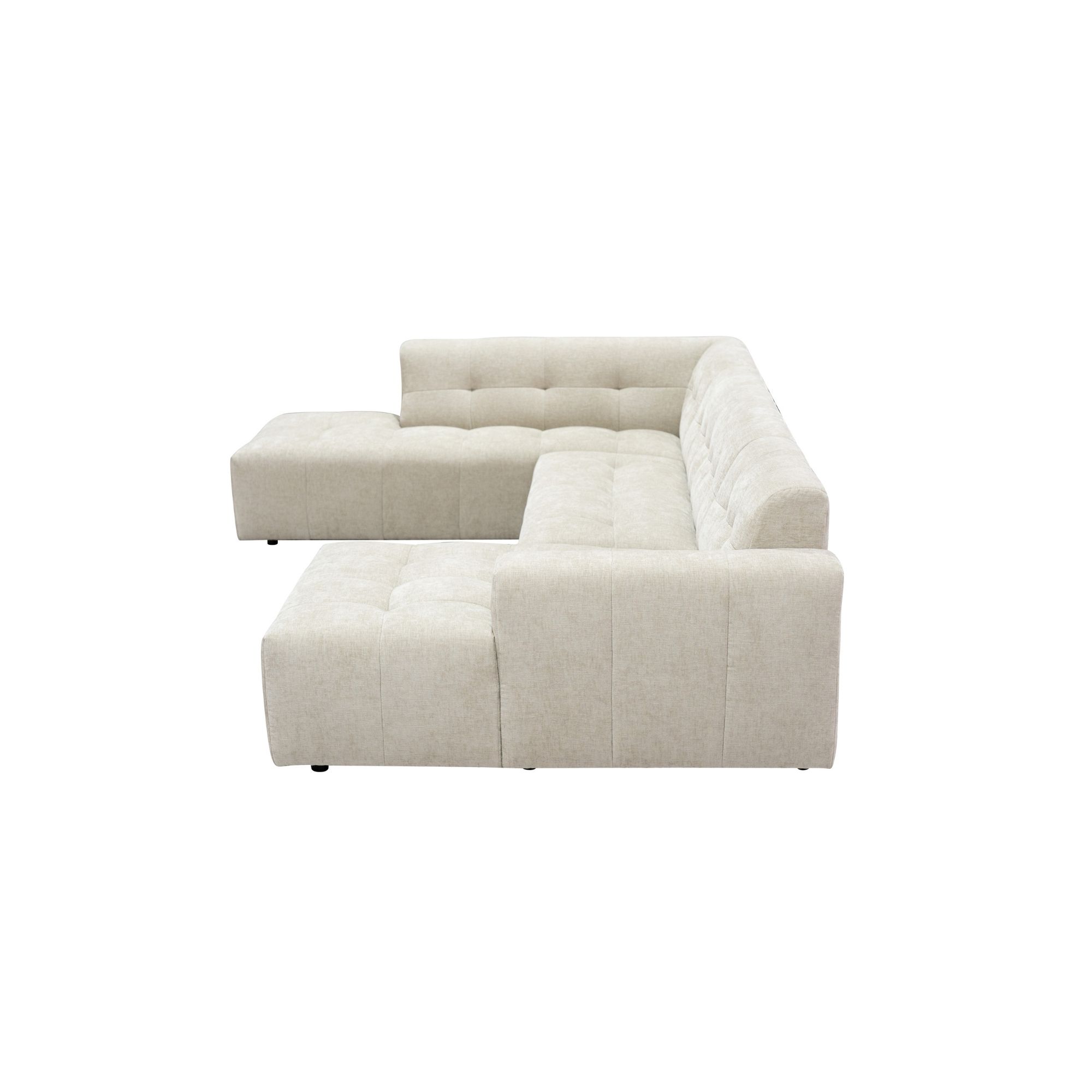MySofa Ruby U-bank Beige Ottomane L + 2,5 + Lounge R - Image 5
