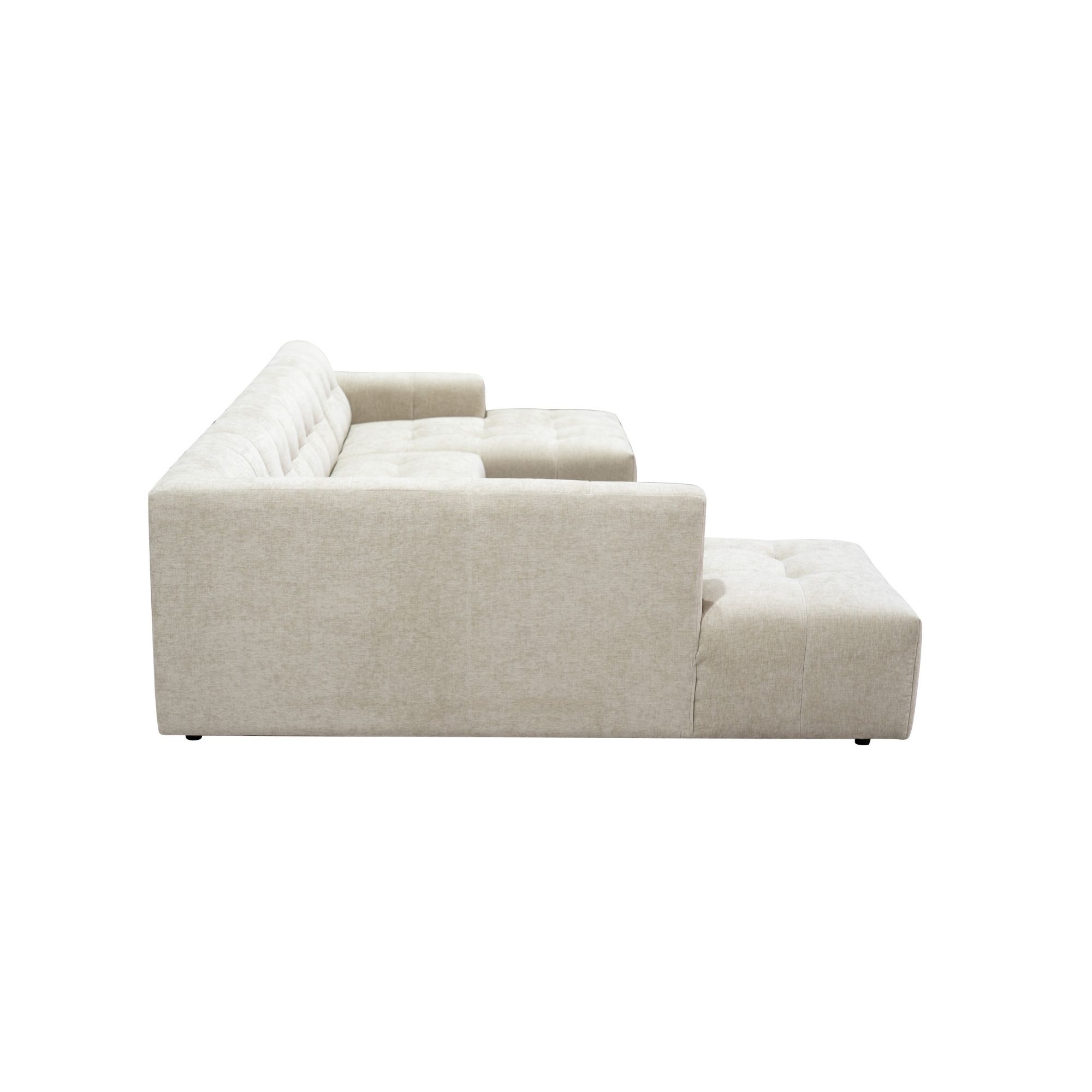 MySofa Ruby U-bank Beige Ottomane L + 2,5 + Lounge R - Image 6