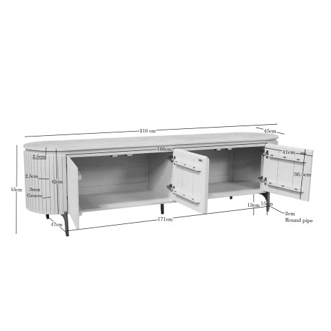 Tv meubel Solana Bruin Mangohout 210 cm - Image 7