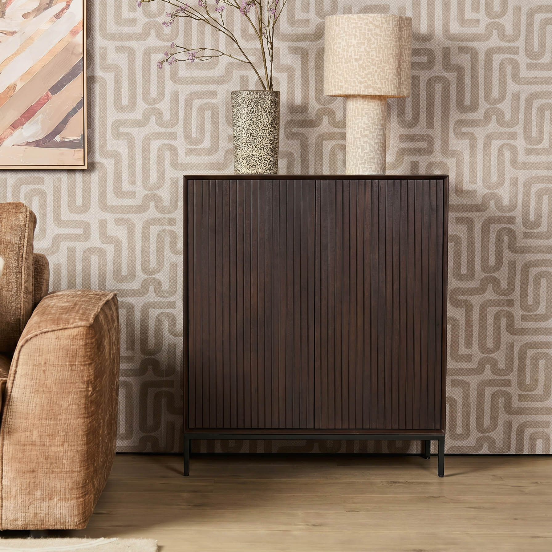 Kabinet kast Madison Bruin Mangohout 100 cm - Image 1