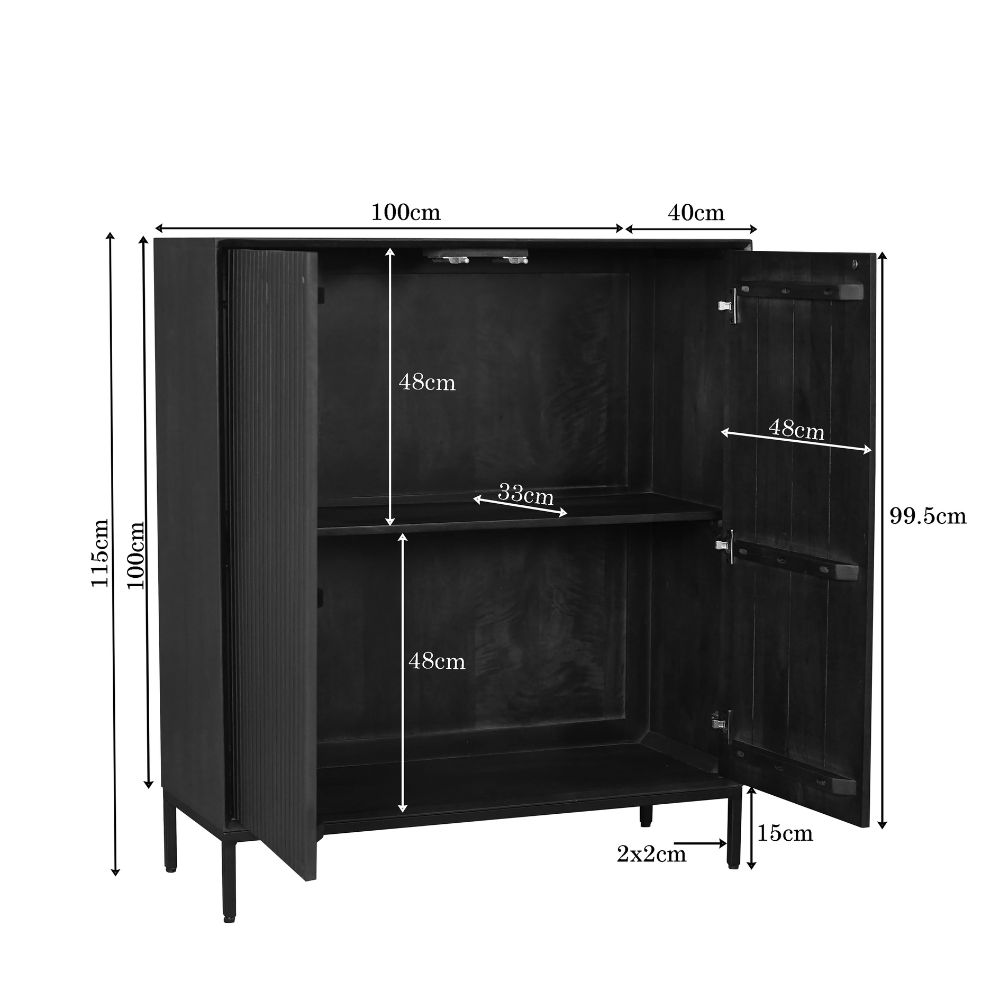 Kabinet kast Madison Bruin Mangohout 100 cm - Image 5