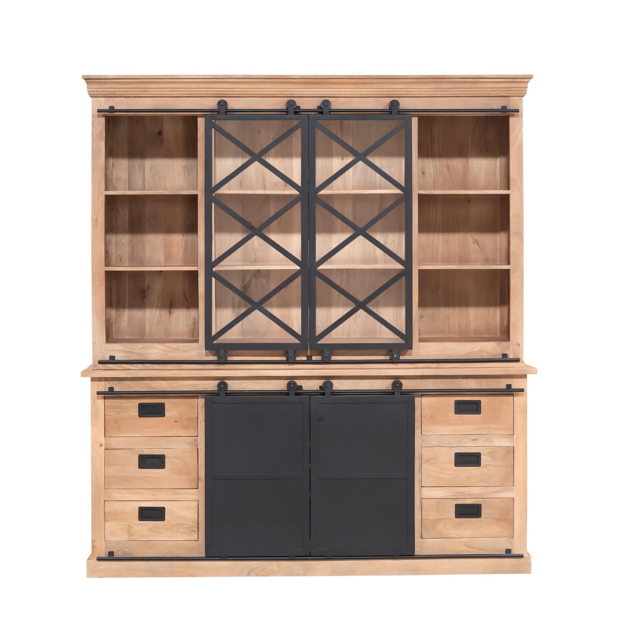 Vitrinekast Fresno Naturel Mangohout 200 cm - Image 2