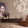 Zwevend tv meubel Allure Bruin Mangohout 160 cm - Image 1