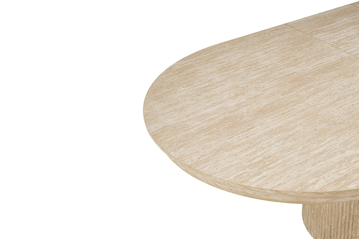 Image 11 for NEW - Uitschuifbare tafel Lagos 180-220 cm Ovaal Decor Travertin Beige