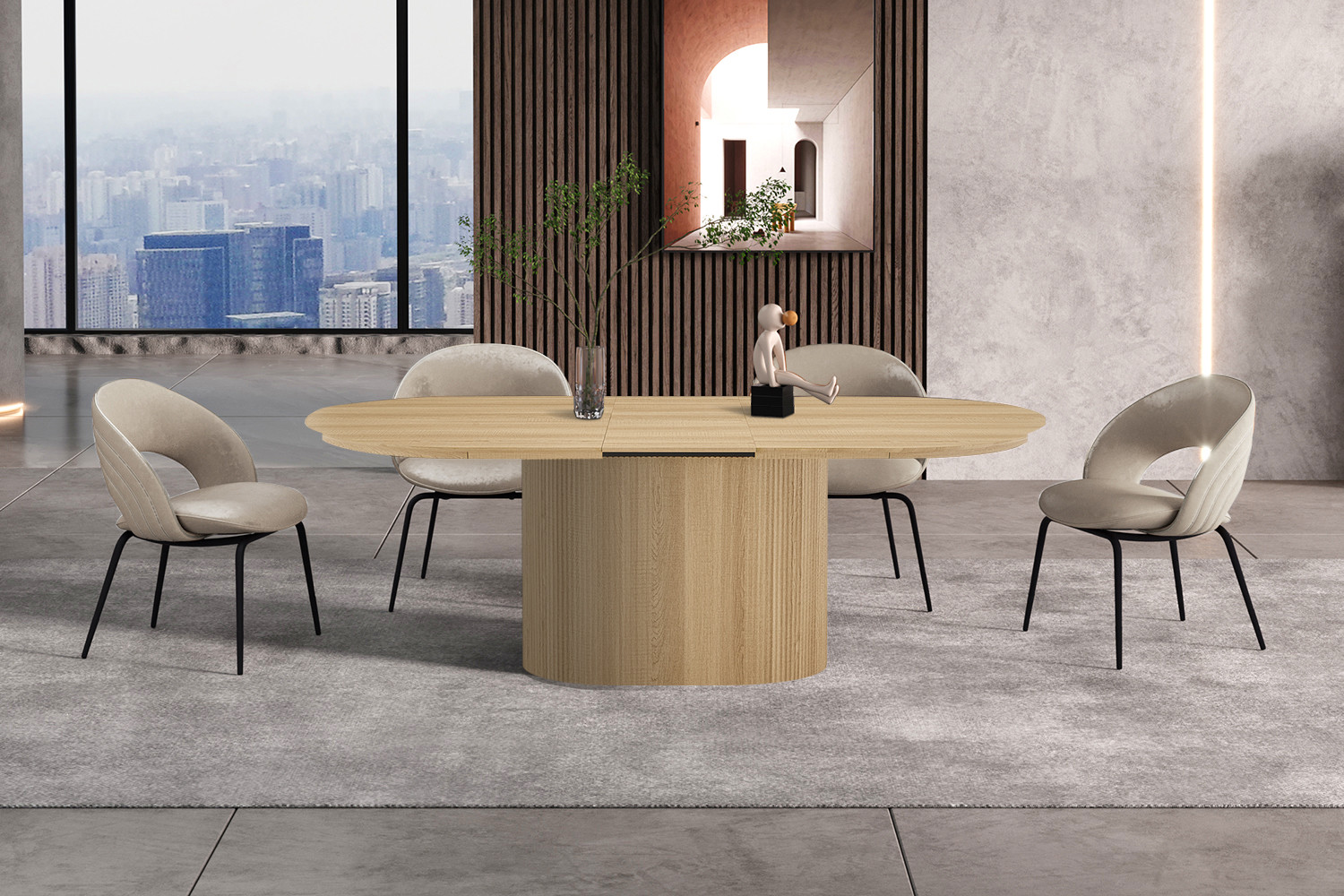 Image 1 for NEW - Uitschuifbare tafel Lagos 180-220 cm Ovaal Decor Eik Naturel