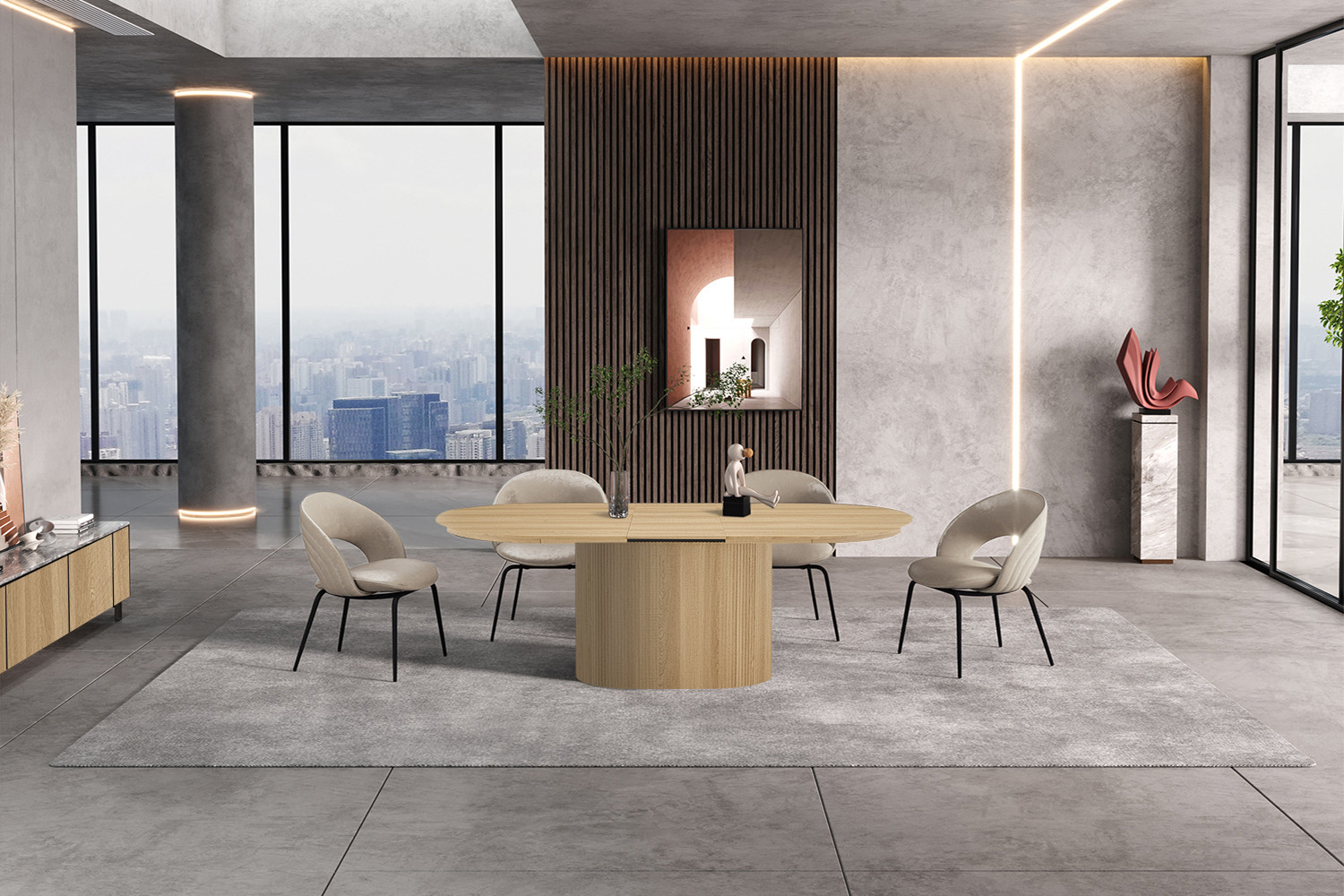 Image 2 for NEW - Uitschuifbare tafel Lagos 180-220 cm Ovaal Decor Eik Naturel