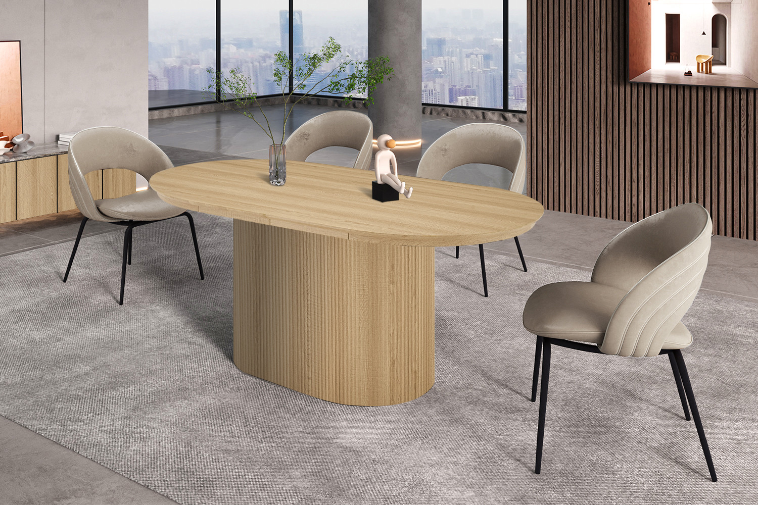 Image 3 for NEW - Uitschuifbare tafel Lagos 180-220 cm Ovaal Decor Eik Naturel